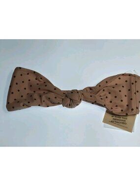SAME Los Angeles Knotted Bandeau Top Pink Brown Polka Dot Size S, M  NWT